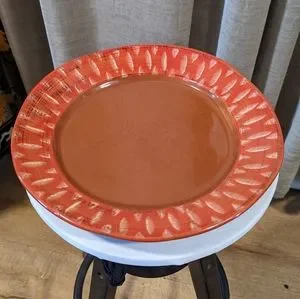Noemi | Dining | Stoneware Italian Plates 6 Eating Larger  Stoneware Italian plates 6 eating, 1 larger Noemi serving red holiday tablewear main image 0